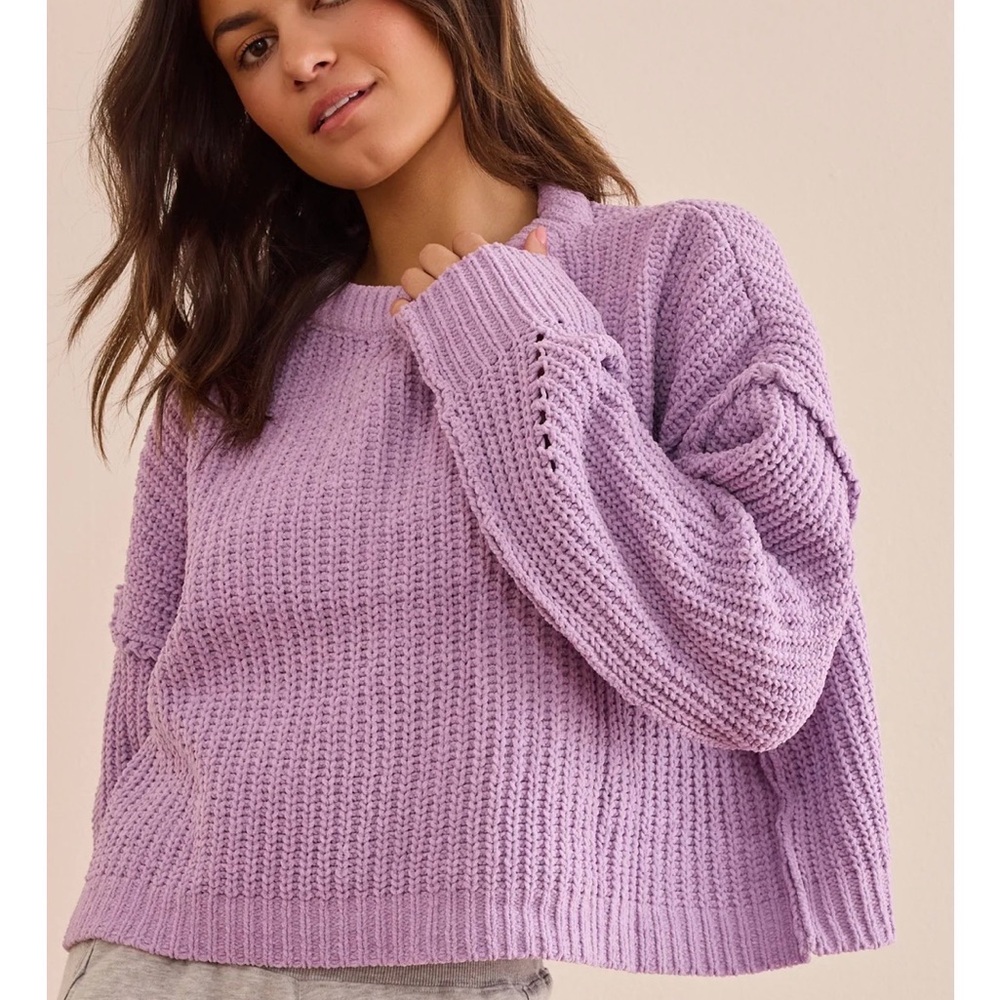 Altar'd State Lilac Knit Women's Sweater